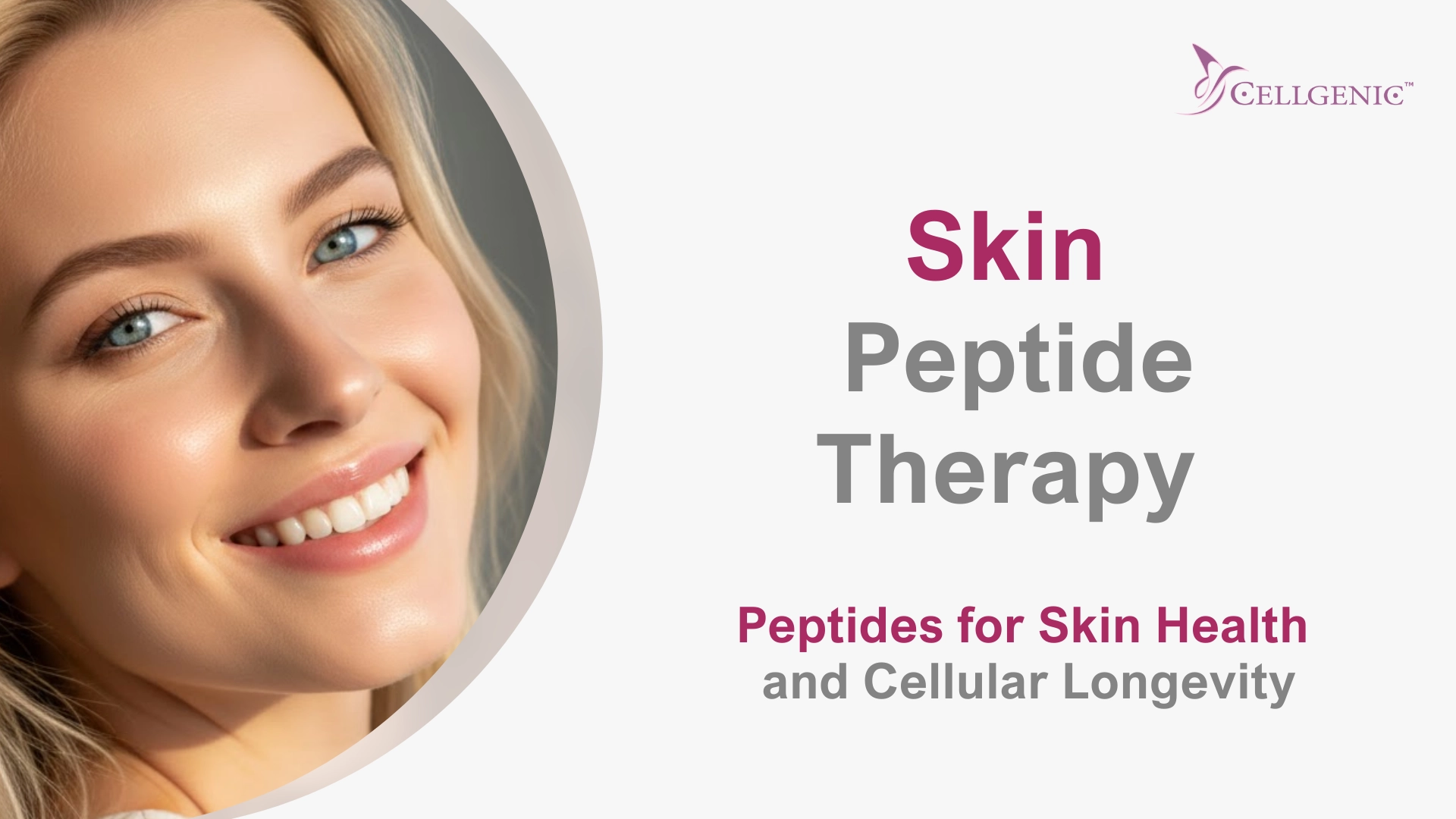 Woman with luminous skin representing Skin Peptide Therapy benefits for cellular longevity.